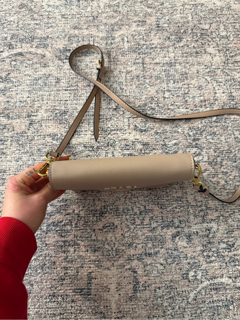 Prada Taupe Leather Envelope Crossbody with Gold Hardware - Picture 8 of 12